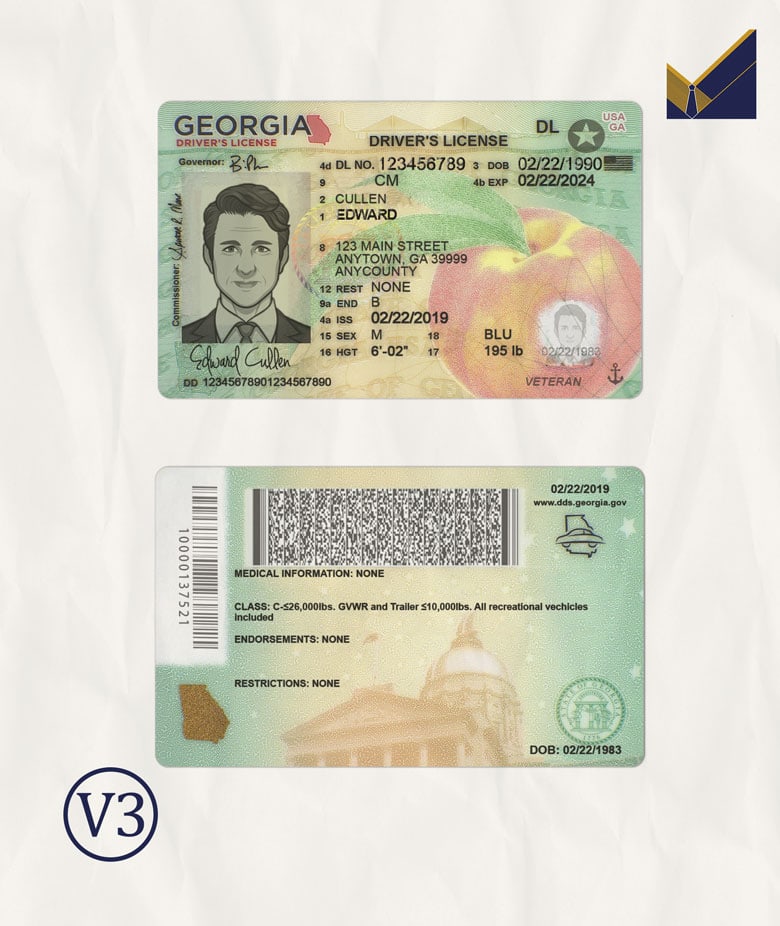 printable Georgia novelty drivers license template FAKE-Georgia-Driver-License-Template