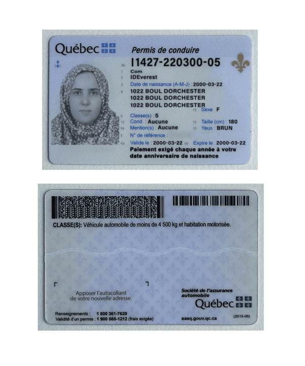 Editable Quebec Driver License Template Quebec Driver License PSD Template