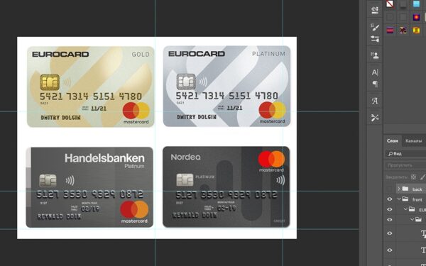 EU Pack Credit Card psd template
