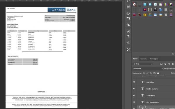 danske_fin Finland Danske Bank Statement psd template