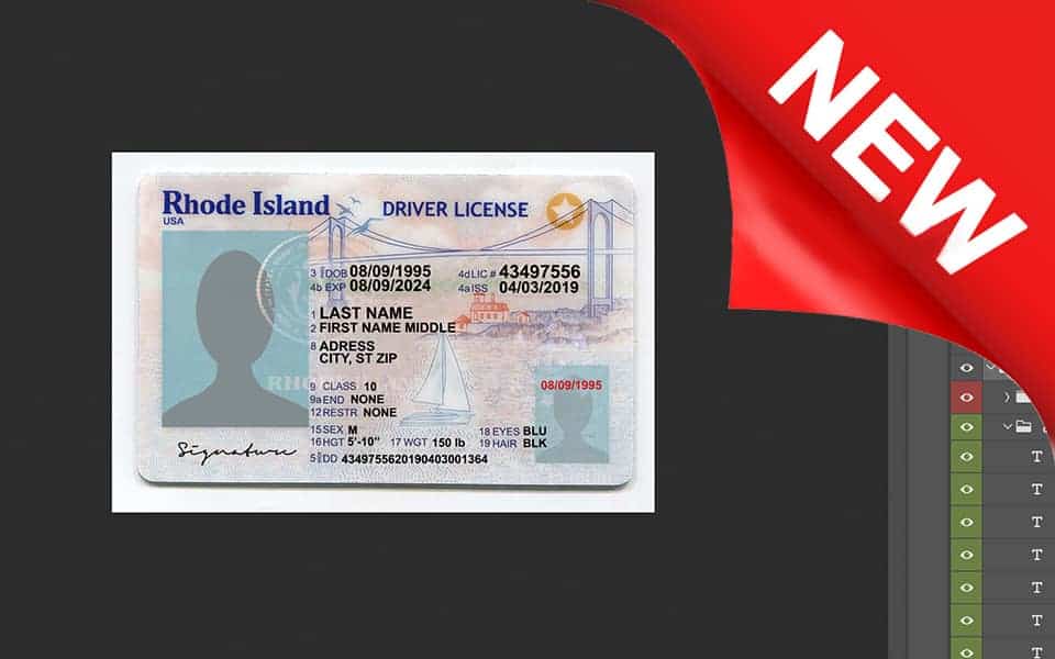 rhodeisland_dl_new Rhode Island driver license Psd Template New