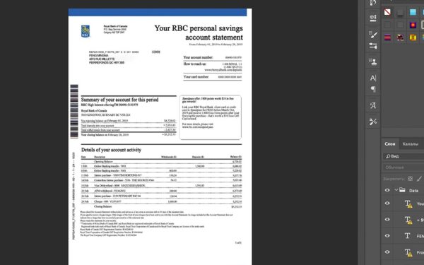 royalbankofcanada ?Royal bank of Canada Statement psd template