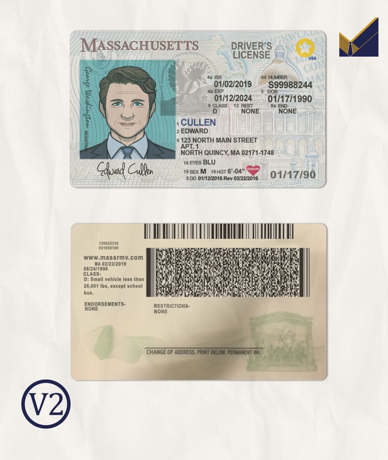 Massachusetts-Driver-License-PSD-Template Massachusetts-Driver-License-PSD-Template