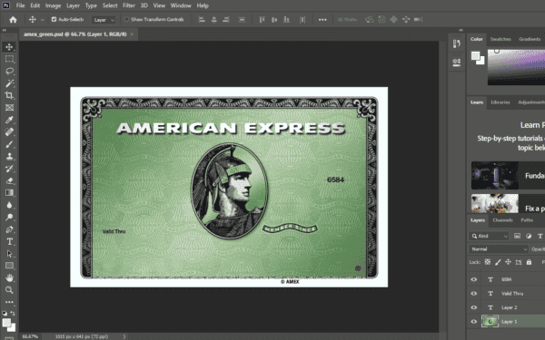 american express green American Express Green Credit Card psd template