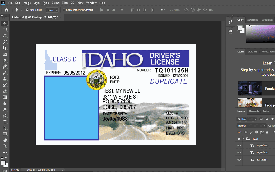 idaho dl idaho driver license Psd Template New