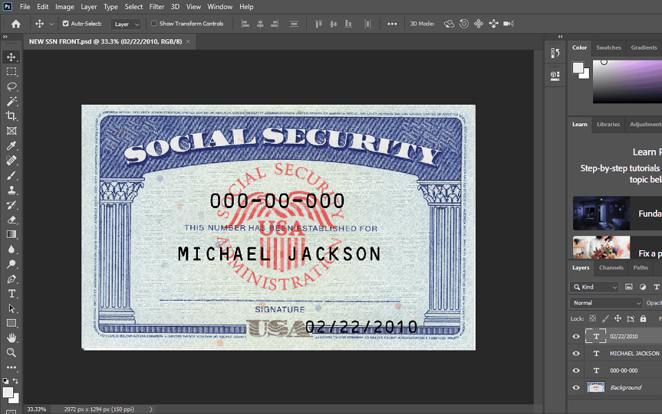 ssn psd template ssn psd template