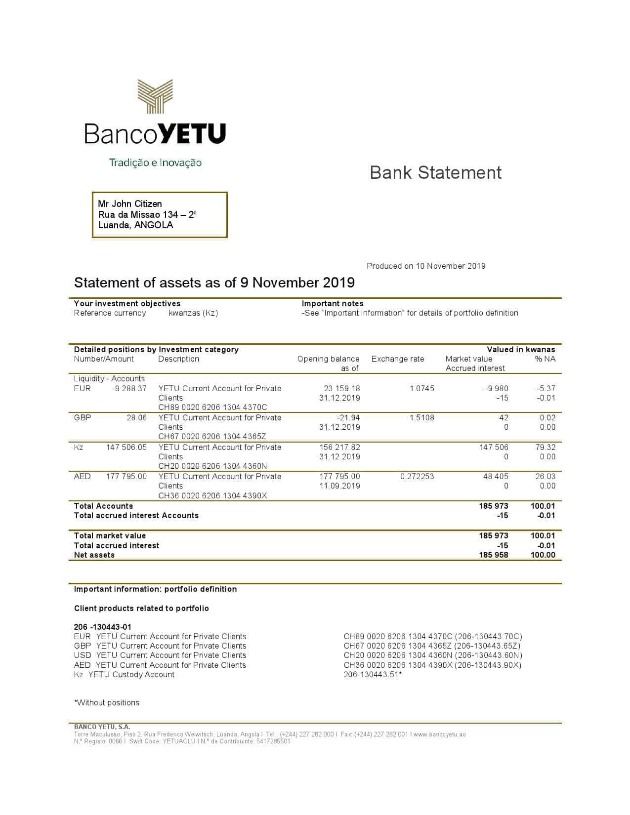 Angola-Banco-Yetu-bank-statement.jpg Angola Banco Yetu bank statement easy to fill template in Word and PDF format