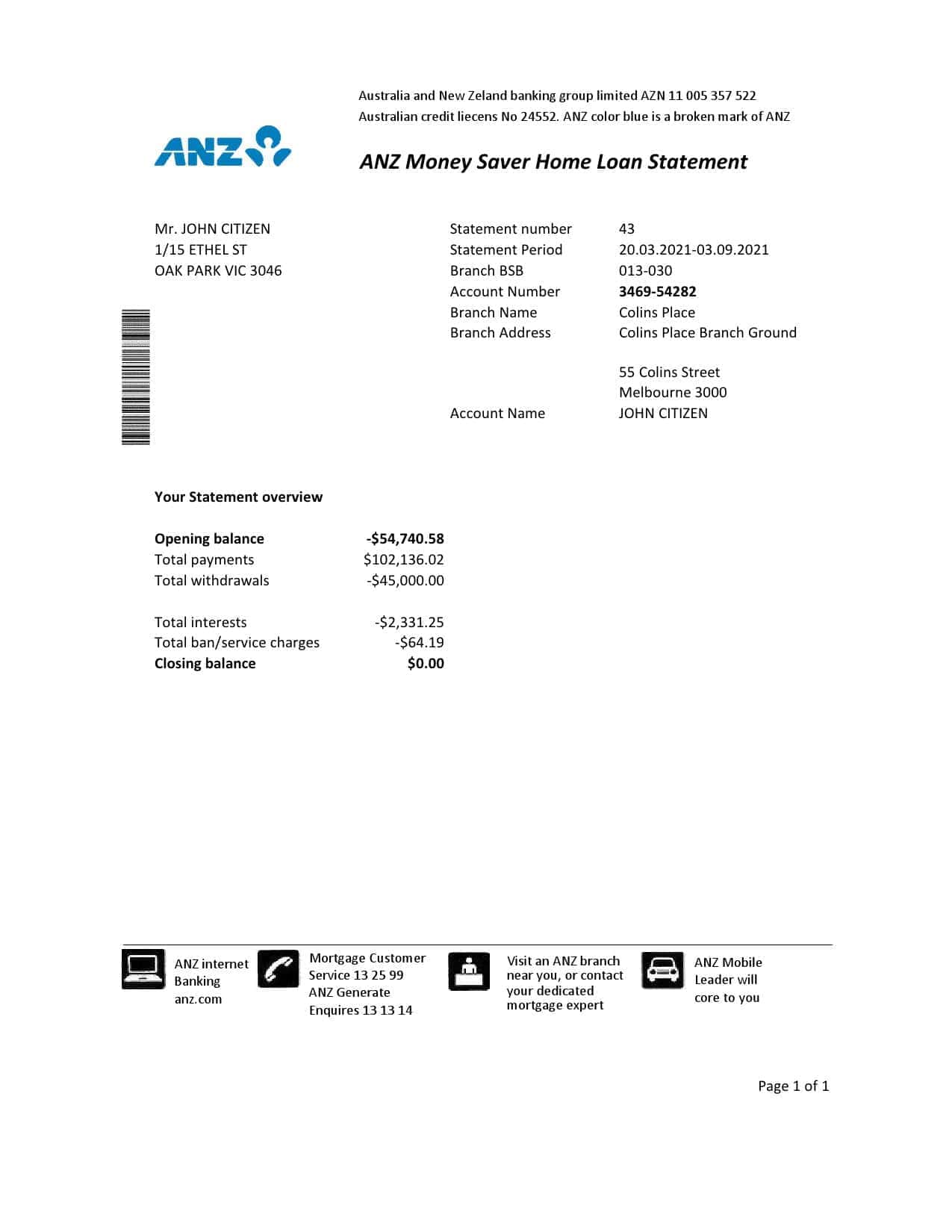 Australia-ANZ-excel.jpg Australia ANZ proof of address bank statement template in Excel and PDF format