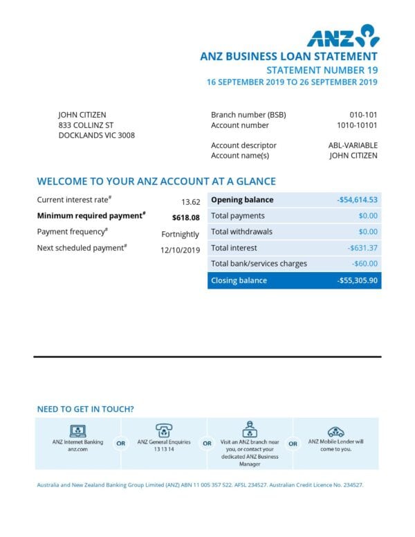 Australia-ANZ-proof-of-address-bank-statement-template-in-.doc-and-.pdf-format-fully-editable.jpg Australia ANZ proof of address bank statement template in .doc and .pdf format, fully editable