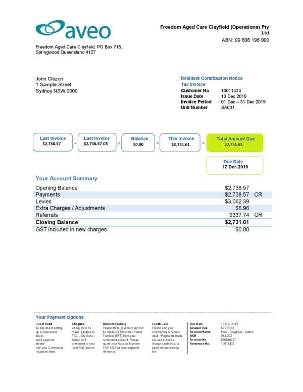 Australia-Aveo-bank.jpg Australia Aveo bank statement template in Word and PDF format
