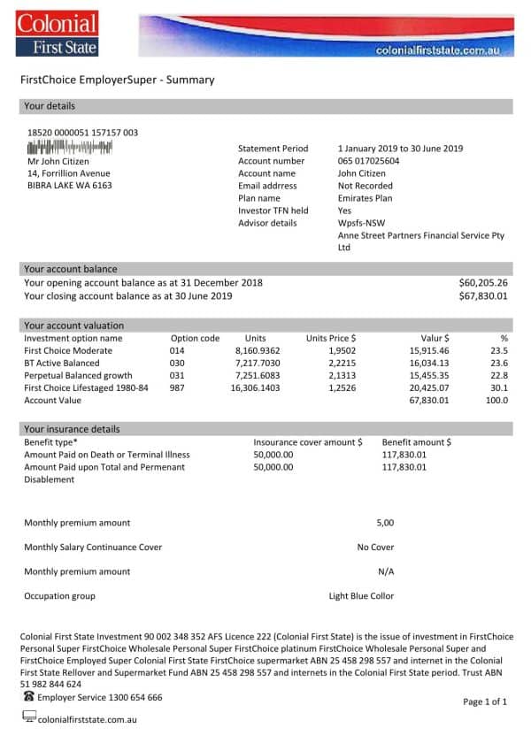Australia-Colonial-First-State-statement.jpg Australia Colonial First State bank statement template, Word and PDF format (.doc and .pdf)