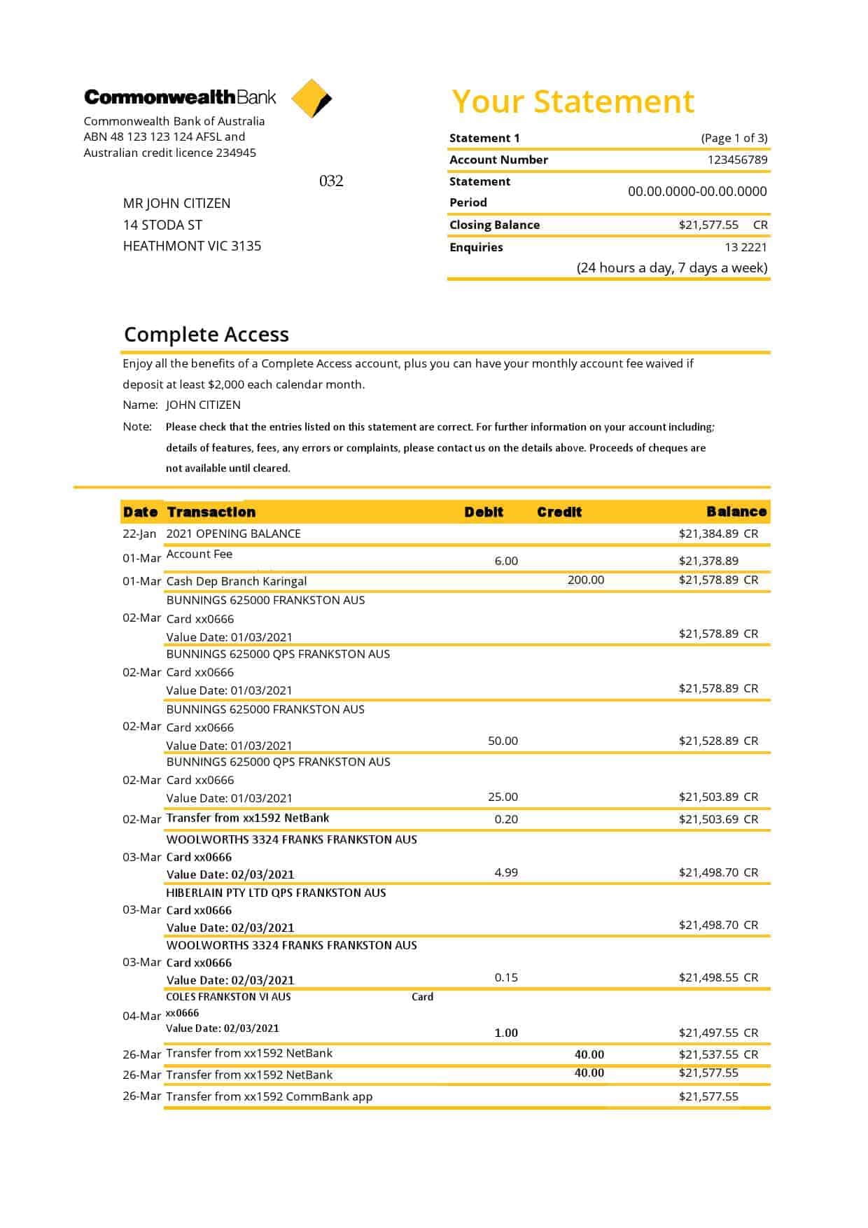 Australia-Commonwealth-3-p_000001.jpg Australia Commonwealth Bank Statement Template in Excel and PDF Format (3 Pages), Version 2