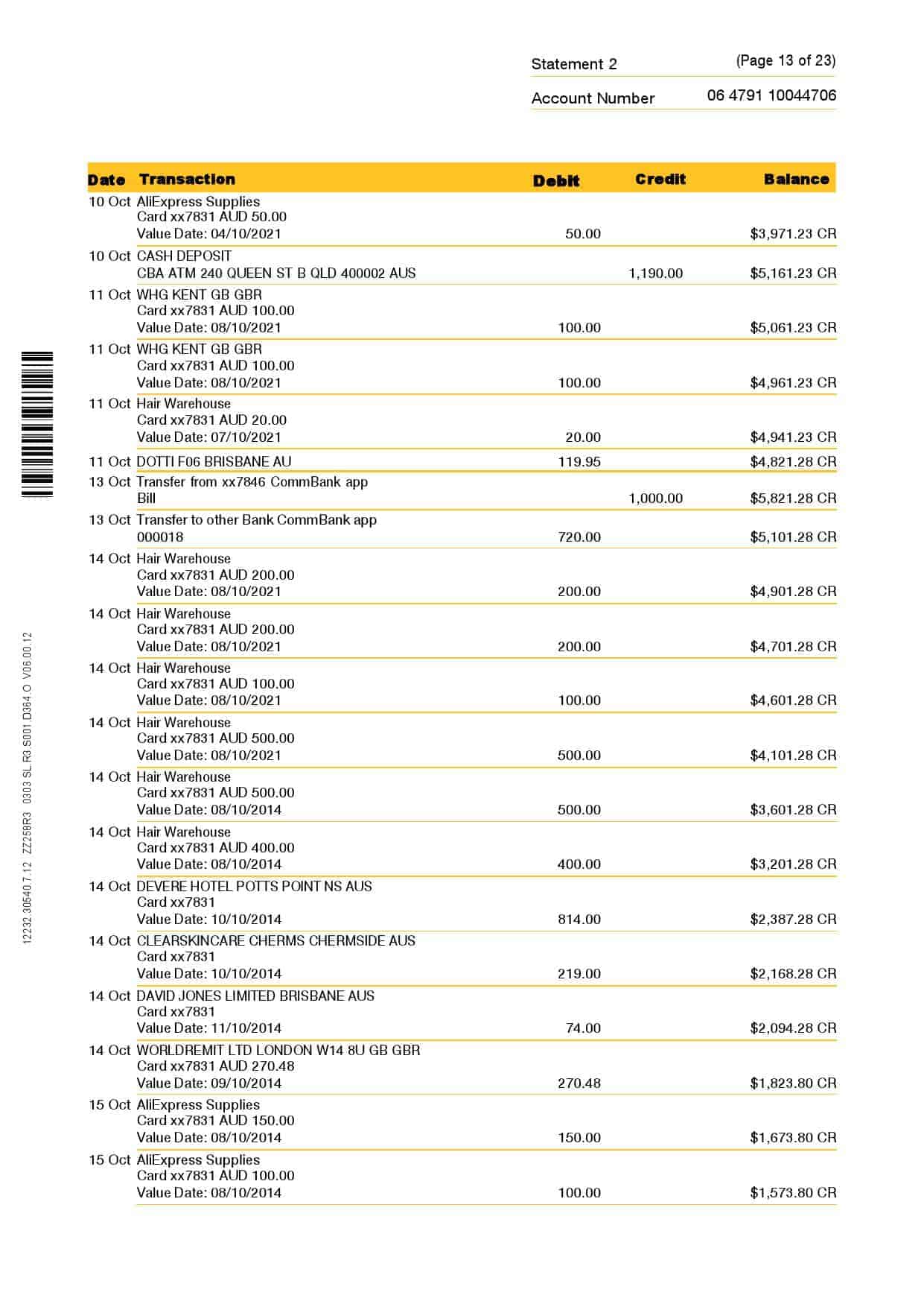 Australia-Commonwealth-J-C_000013.jpg Australia Commonwealth bank statement template in Word and PDF format, 23 pages - Image 13