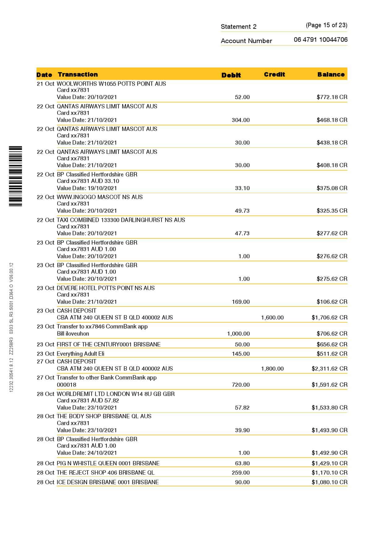 Australia-Commonwealth-J-C_000015.jpg Australia Commonwealth bank statement template in Word and PDF format, 23 pages - Image 15