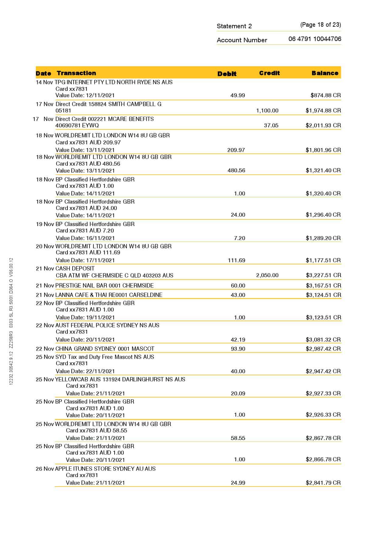 Australia-Commonwealth-J-C_000018.jpg Australia Commonwealth bank statement template in Word and PDF format, 23 pages - Image 18