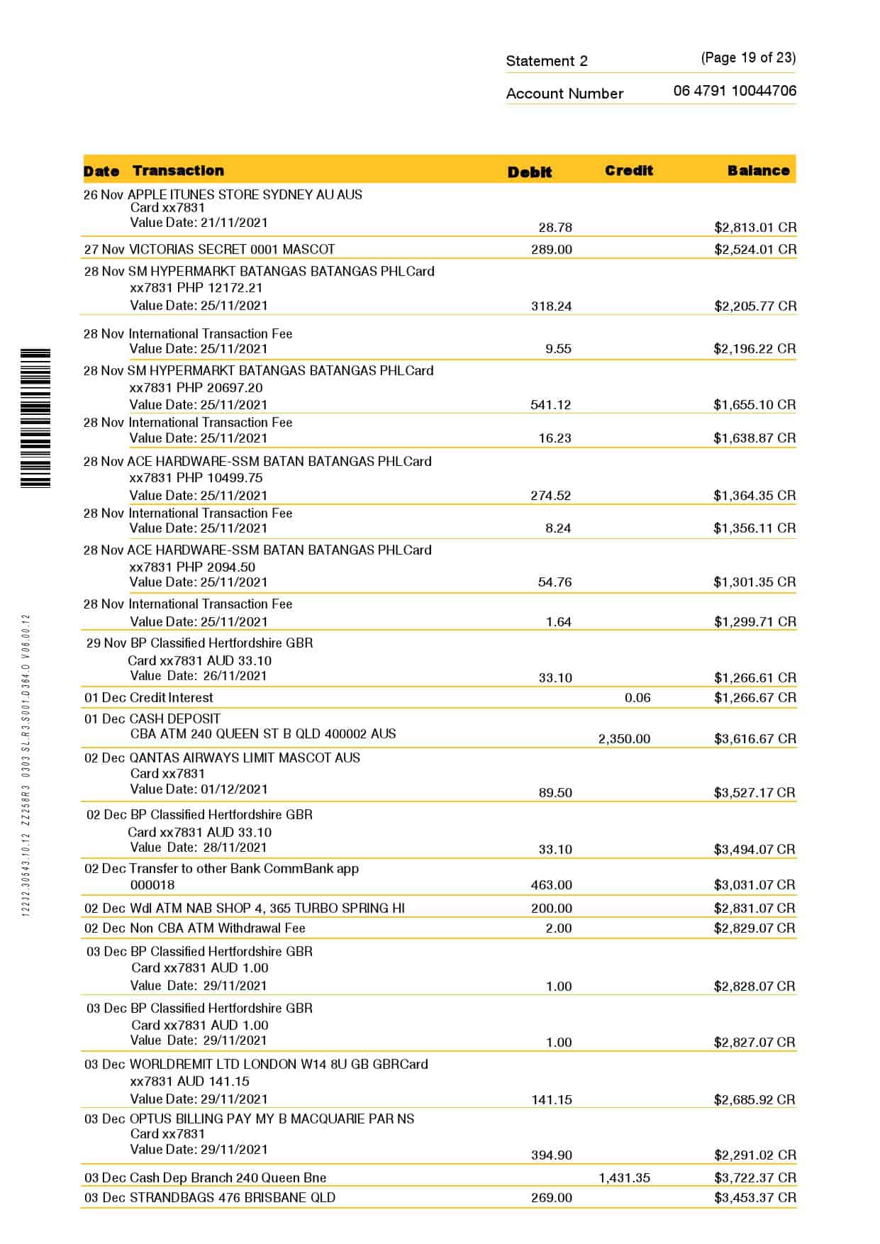 Australia-Commonwealth-J-C_000019.jpg Australia Commonwealth bank statement template in Word and PDF format, 23 pages - Image 19