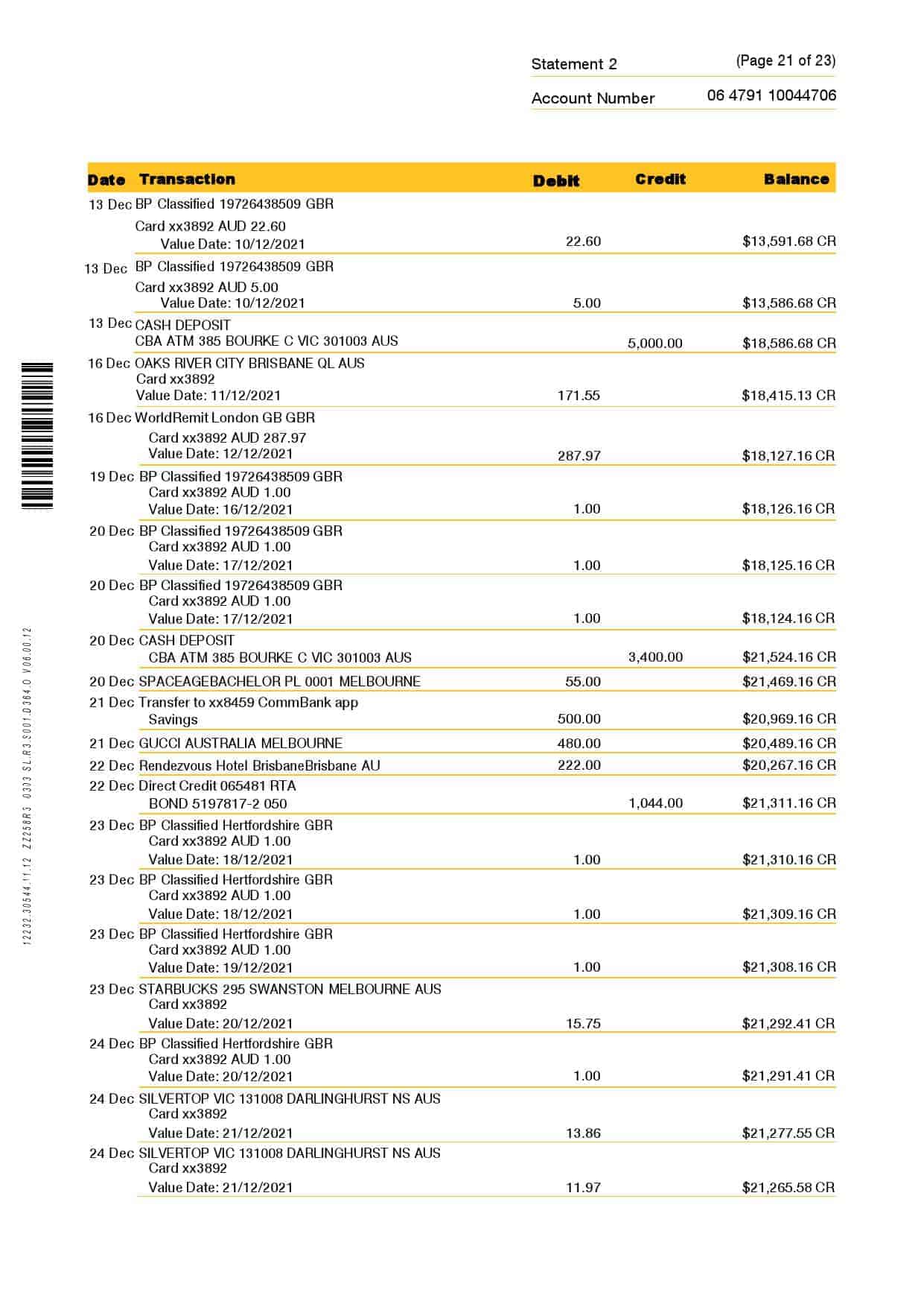 Australia-Commonwealth-J-C_000021.jpg Australia Commonwealth bank statement template in Word and PDF format, 23 pages - Image 21