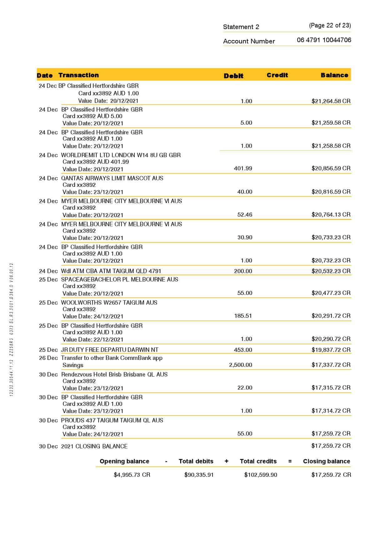 Australia-Commonwealth-J-C_000022.jpg Australia Commonwealth bank statement template in Word and PDF format, 23 pages - Image 22