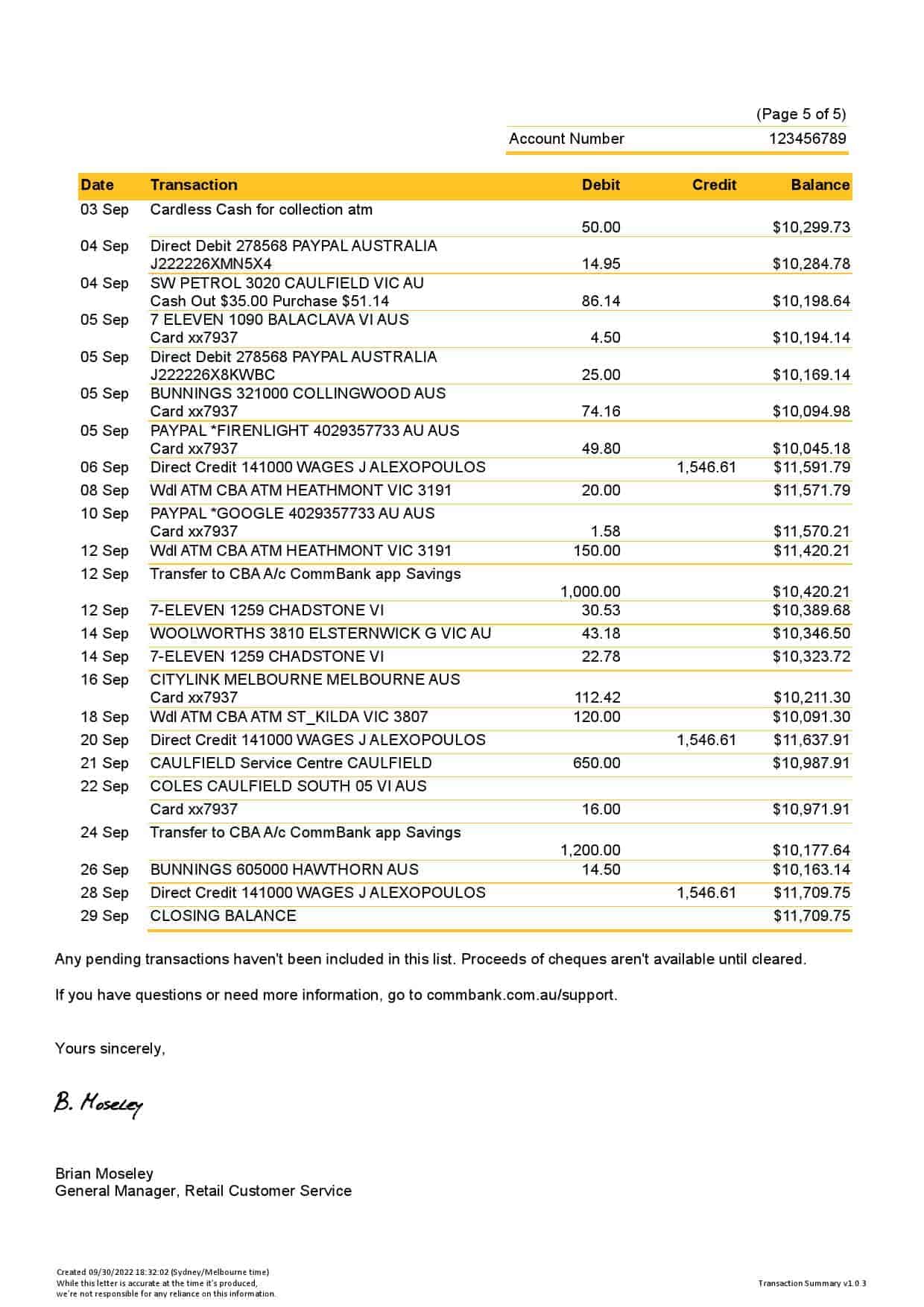 Australia-Commonwealth_000005.jpg Australia Commonwealth bank statement, Word and PDF template, 5 pages - Image 5