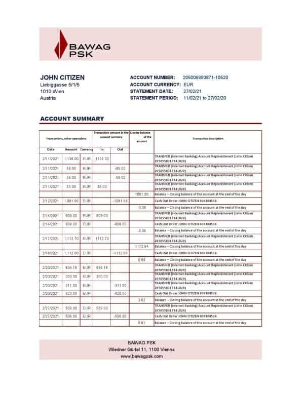 Austria-BAWAG-PSK-1.jpg Austria BAWAG PSK bank statement easy to fill template in Excel and PDF format