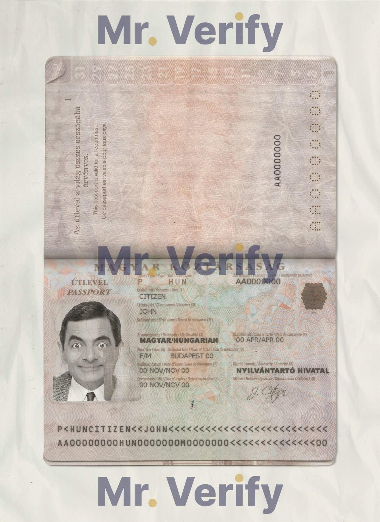 Authentic-Hungary-PSD-Passport-Template-1.jpg Editable Hungary Passport PSD Template