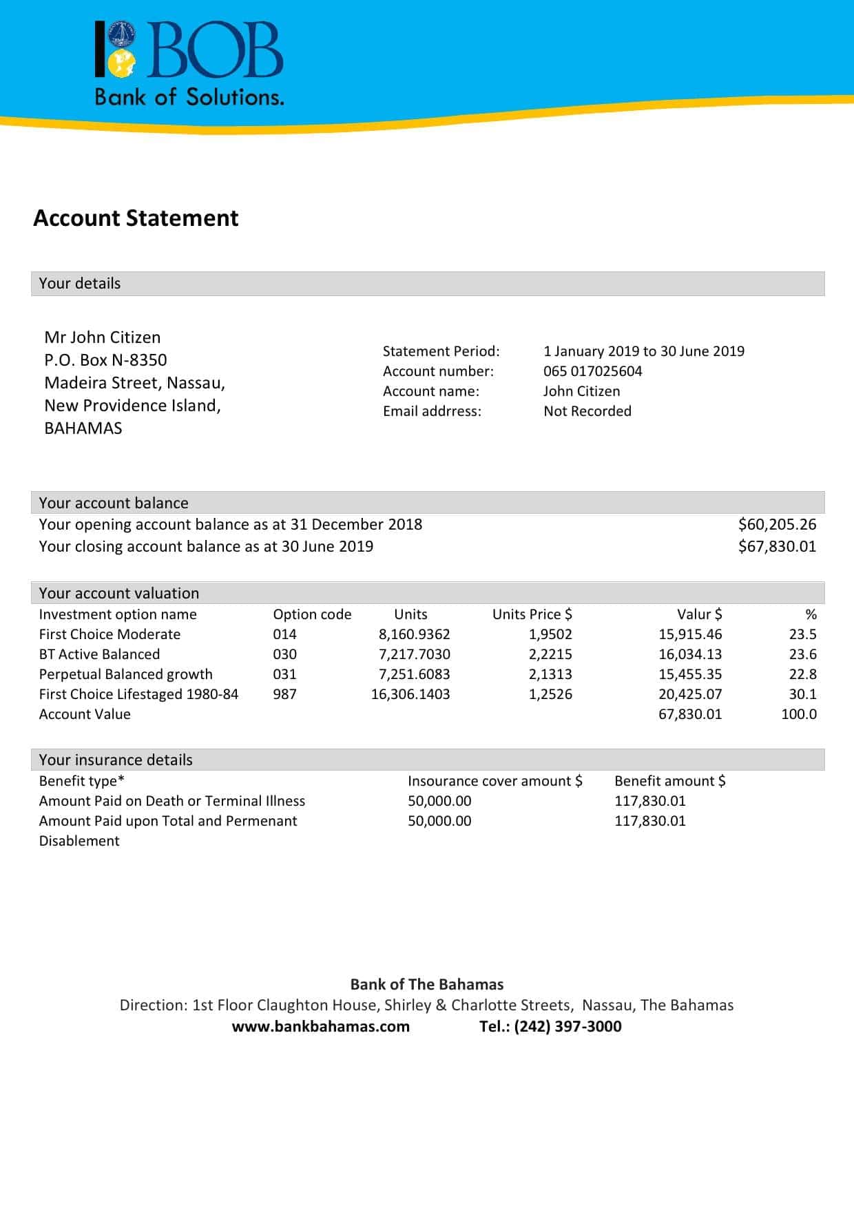 Bahamas-Bank-of-The-Bahamas-bank-statement.jpg Bahamas Bank of The Bahamas proof of address bank statement template in Word and PDF format