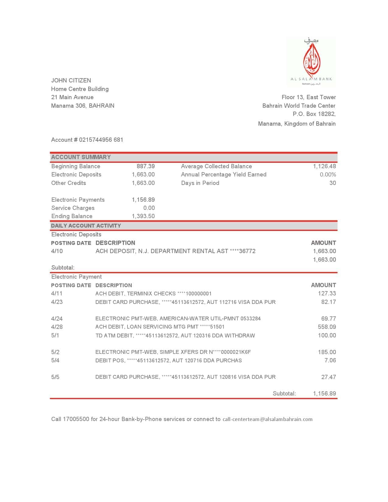 Bahrain-Al-Salam-Bank.jpg Bahrain Al Salam bank statement easy to fill template in Excel and PDF format