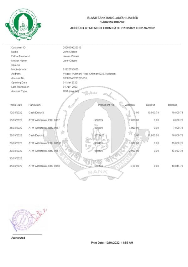 Bangladesh-Islami-bank-statement_000001.jpg Bangladesh Islami Bank Statement, Word and PDF Template