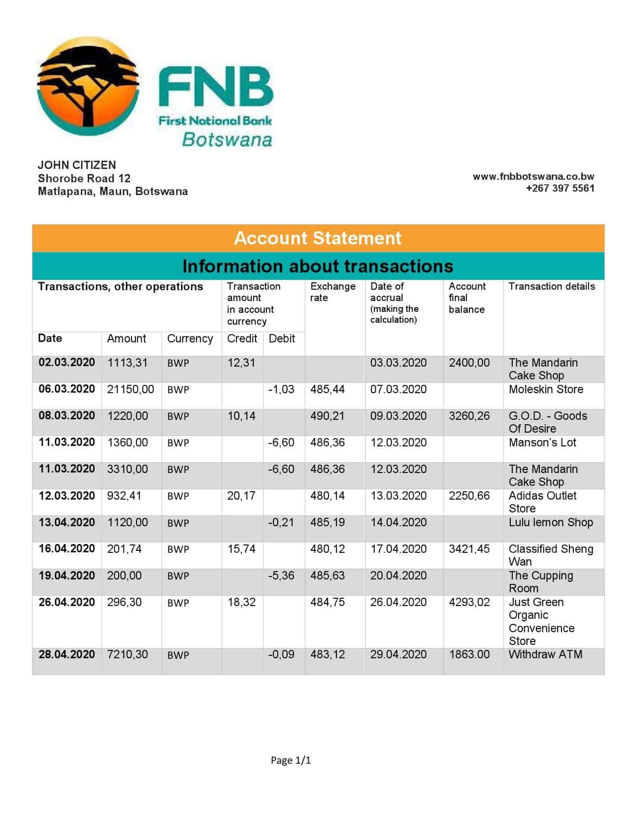 Botswana-FNB-of-Botswana-word.jpg Botswana FNB of Botswana bank statement template in .xls and .pdf file format, fully editable