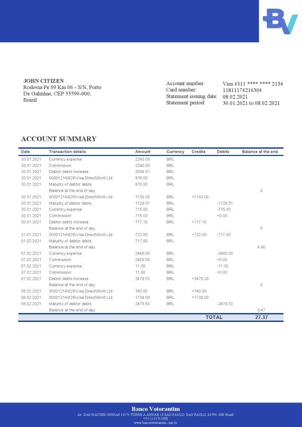 Brazil-Banco-Votorantim-bank-statement-template-in-Word-and-PDF-format.jpg Brazil Banco Votorantim bank statement template in Word and PDF format