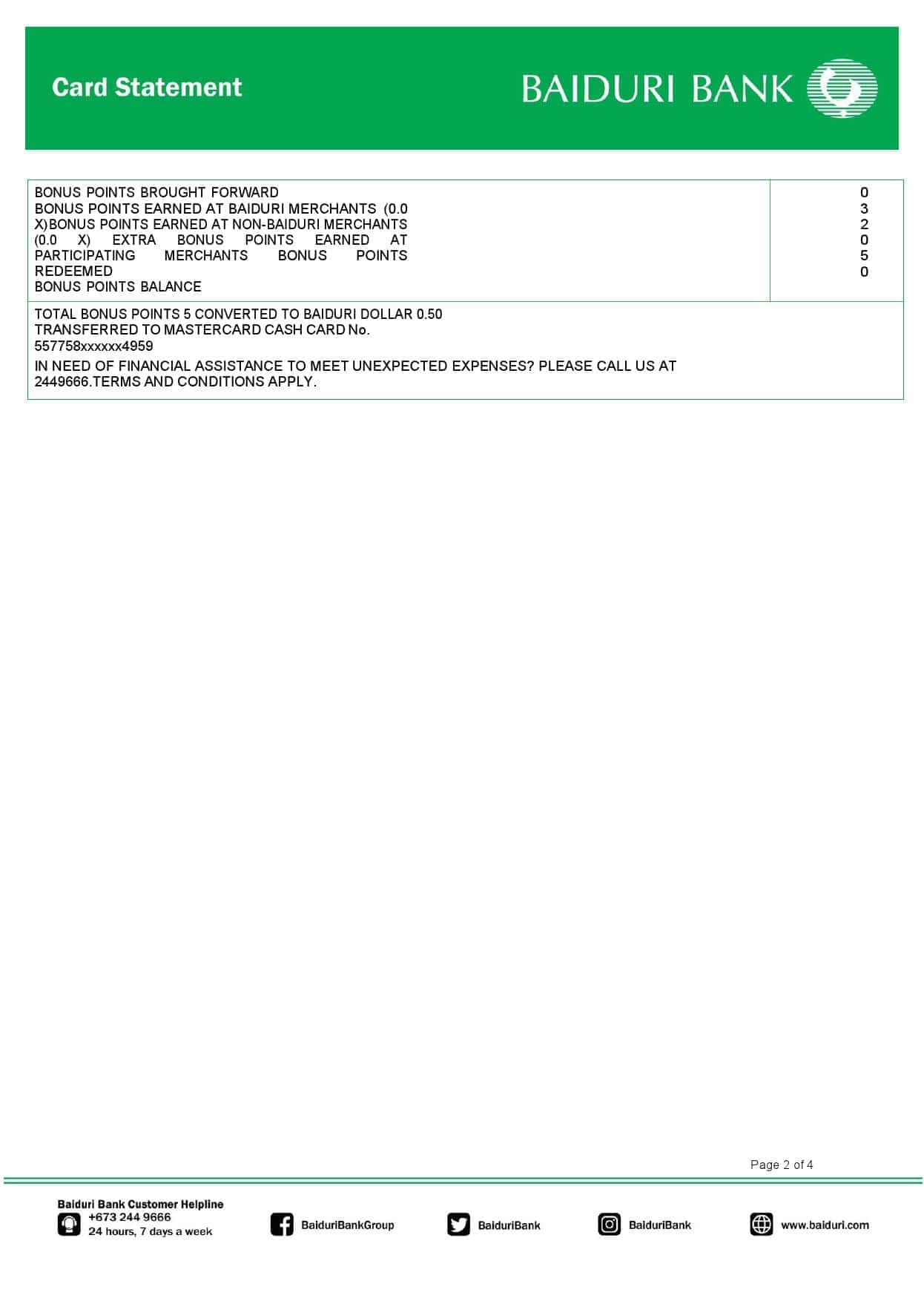 Brunei-Baiduri-bank-card-statement-Word-and-PDF-template-4-pages-2.jpg Brunei Baiduri bank card statement, Word and PDF template, 4 pages - Image 2