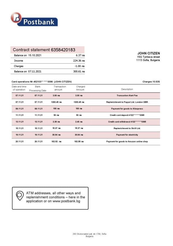 Bulgaria-Postbank-bank-proof-of-addres-statement-template-in-Word-and-PDF-format.jpg Bulgaria Postbank bank proof of addres statement template in Word and PDF format