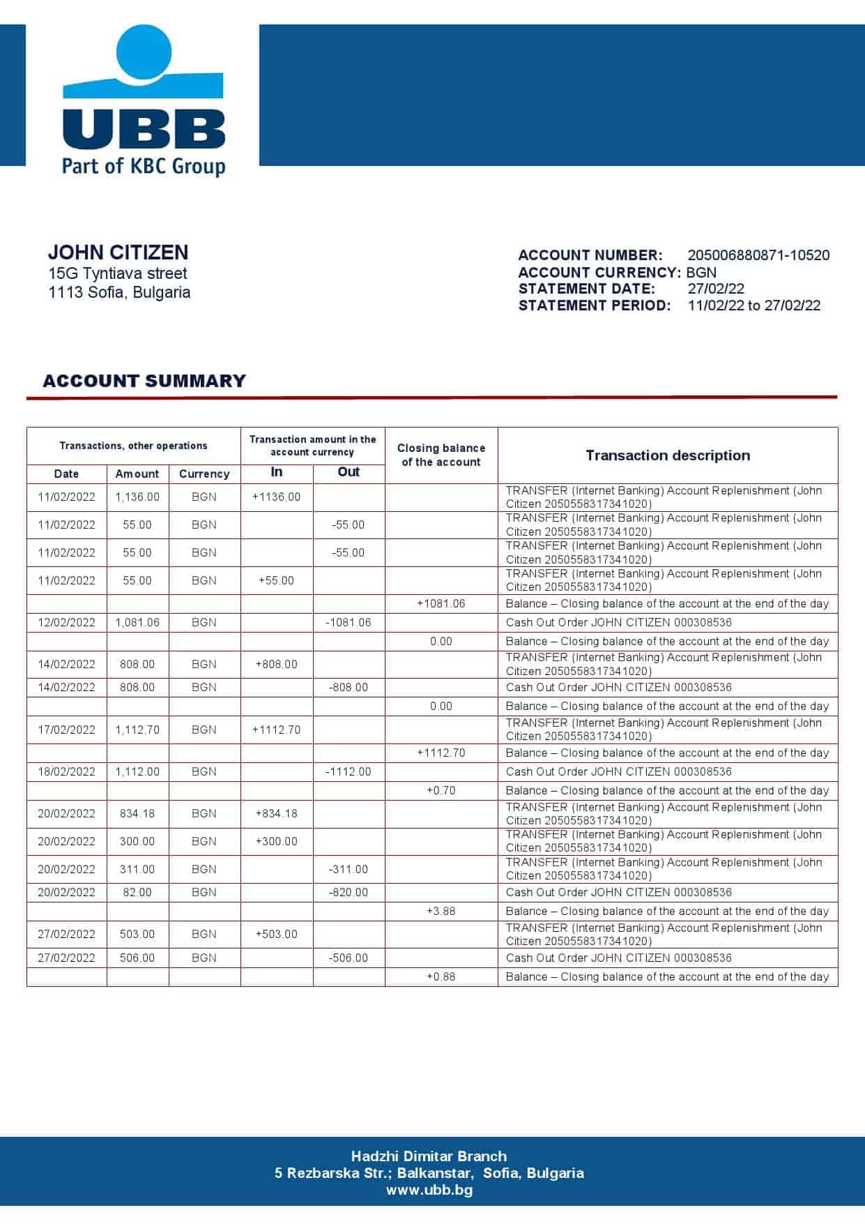 Bulgaria-UBB-bank-statement_000001.jpg Bulgaria UBB bank proof of addres statement template in Word and PDF format