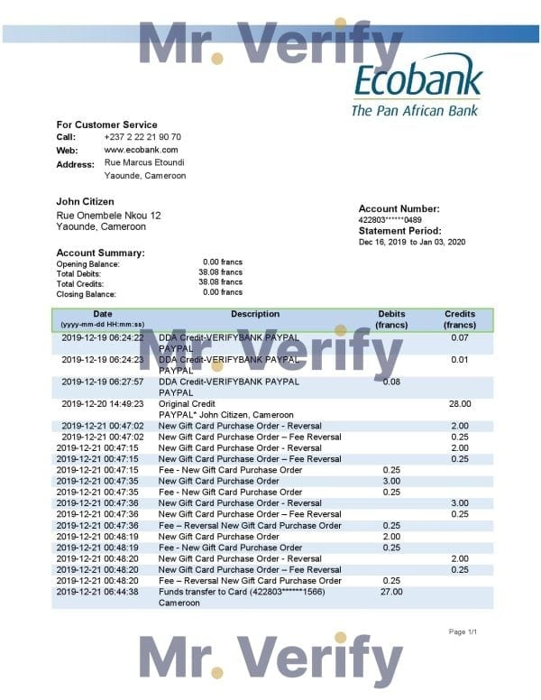 Cameroon-Ecobank.jpg Cameroon Ecobank bank statement easy to fill template in .xls and .pdf file format