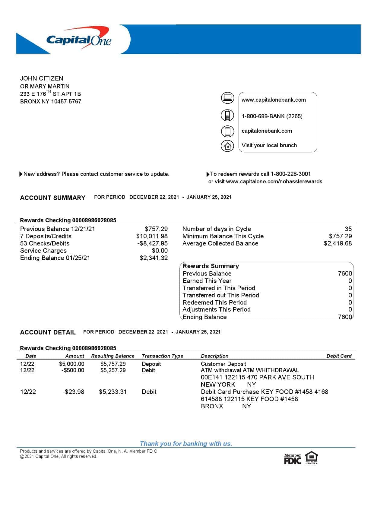 Capital-One-3_000001.jpg USA Capital One bank statement template in Word and PDF format, version 4