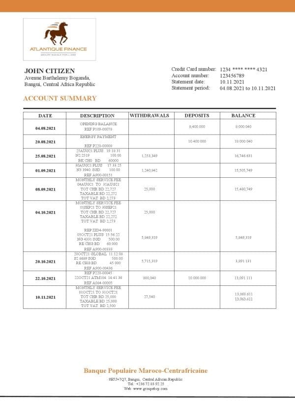 Central-African-Republic-Banque-Populaire-Maroco-Centrafricaine-bank-statement-template-in-Word.jpg Central African Republic Banque Populaire Maroco Centrafricaine bank statement template in Word and PDF format