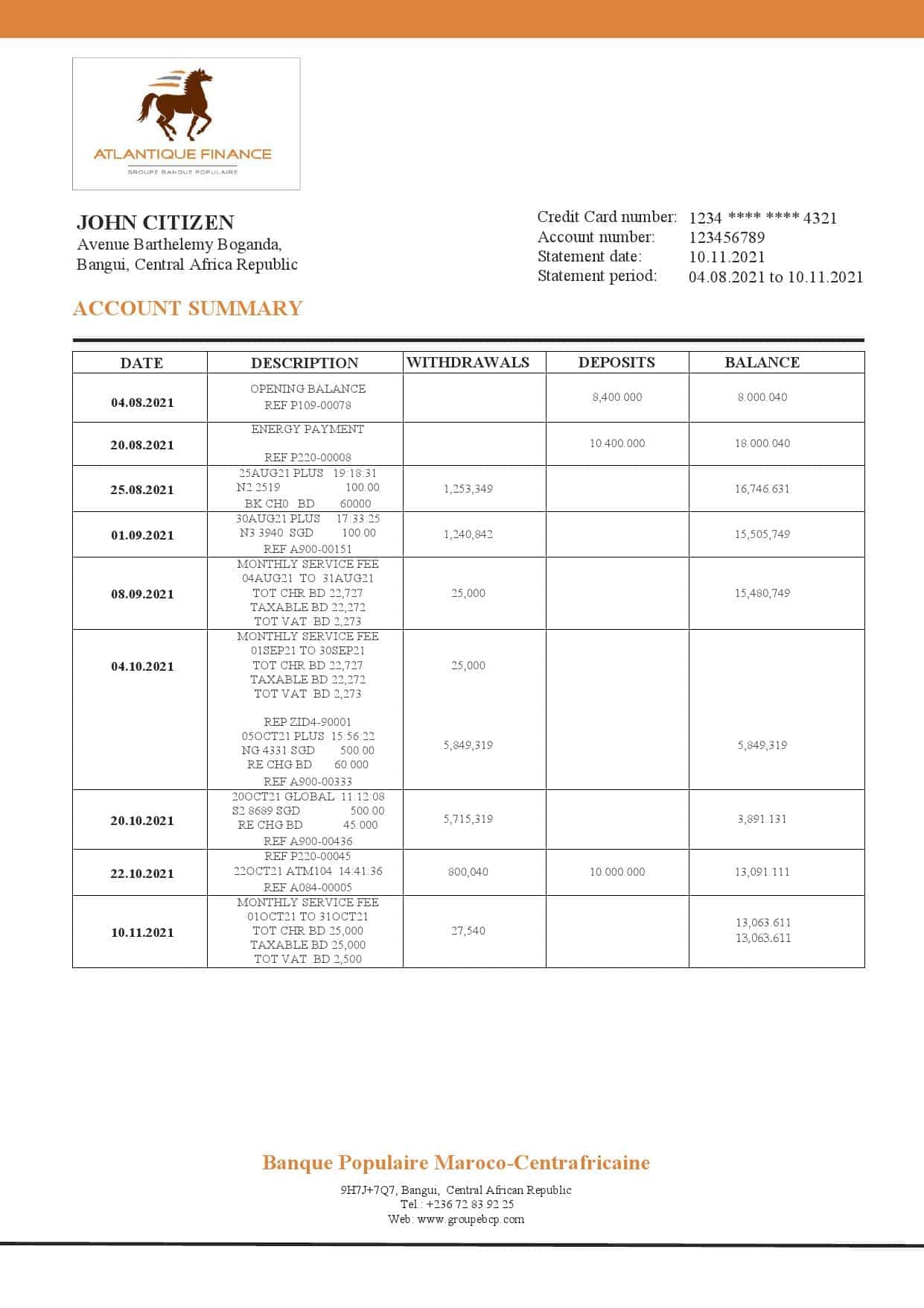 Central-African-Republic-Banque-Populaire-Maroco-Centrafricaine-bank-statement-template-in-Word.jpg Central African Republic Banque Populaire Maroco Centrafricaine bank statement template in Word and PDF format