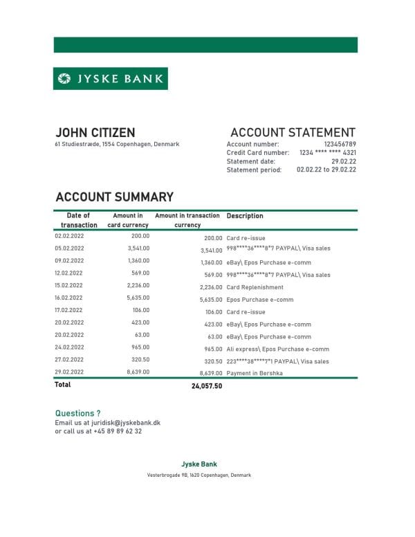 Denmark-Jyske-bank-statement-Excel-and-PDF-template.jpg Denmark Jyske bank statement Excel and PDF template