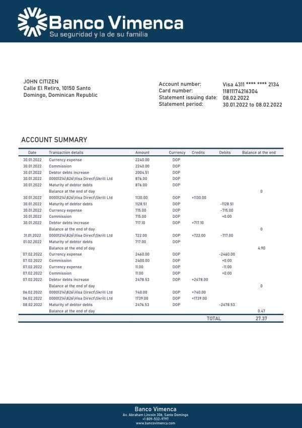 Dominican-Republic-Banco-Vimenca-proof-of-address-bank-statement-template-in-Word-and-PDF-format.jpg Dominican Republic Banco Vimenca proof of address bank statement template in Word and PDF format