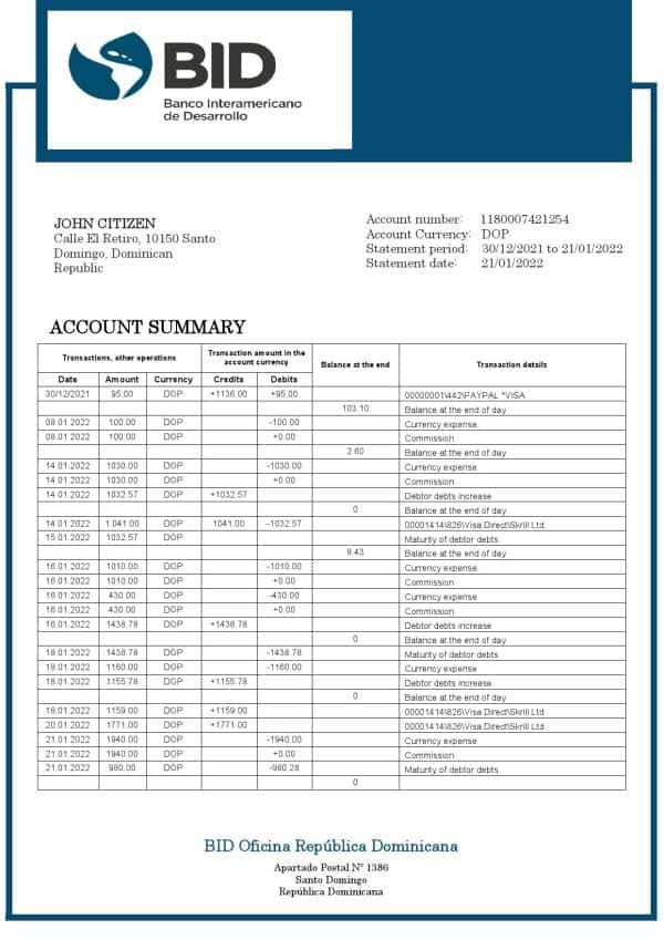Dominican-Republic-Bid-proof-of-address-bank-statement-template-in-Word-and-PDF-format.jpg Dominican Republic Bid proof of address bank statement template in Word and PDF format