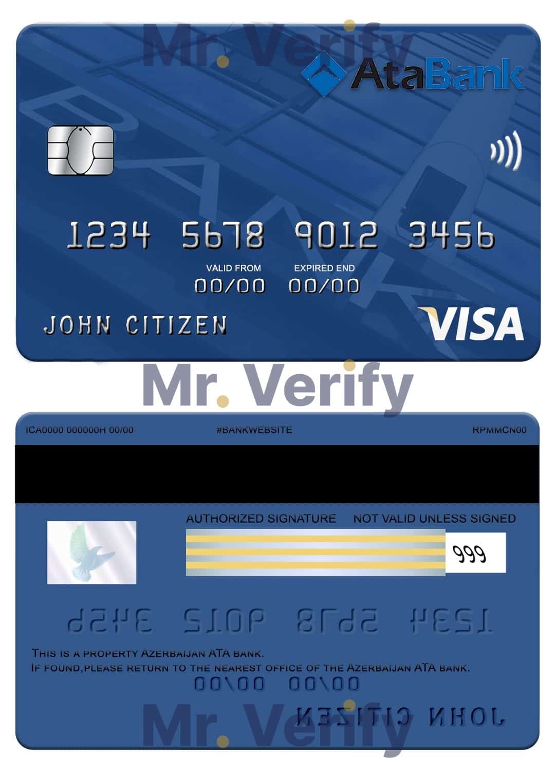 Editable Azerbaijan ATA bank visa credit card Templates in PSD Format Editable Azerbaijan ATA bank visa credit card Templates in PSD Format