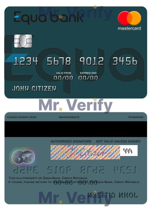 Editable Czech Equa Bank mastercard Templates in PSD Format Editable Czech Equa Bank mastercard Templates in PSD Format