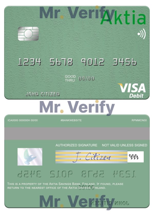 Editable Finland Aktia Savings Bank visa debit card Templates in PSD Format Editable Finland Aktia Savings Bank visa debit card Templates in PSD Format
