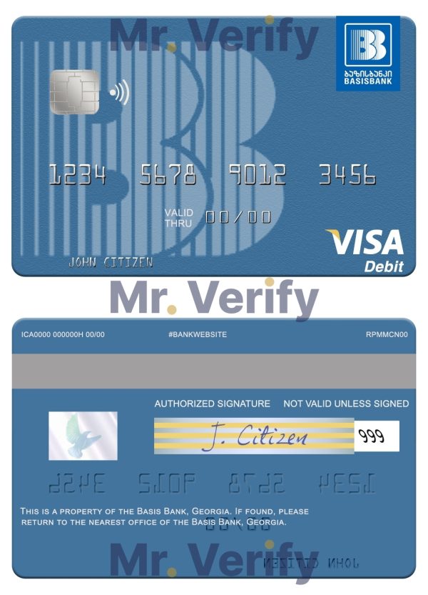 Editable Georgia Basis Bank visa debit card Templates in PSD Format Editable Georgia Basis Bank visa debit card Templates in PSD Format