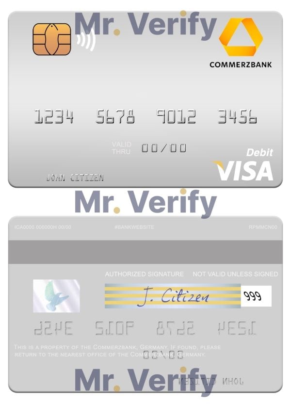Editable Germany Commerz Bank visa debit card Templates in PSD Format Editable Germany Commerz Bank visa debit card Templates in PSD Format