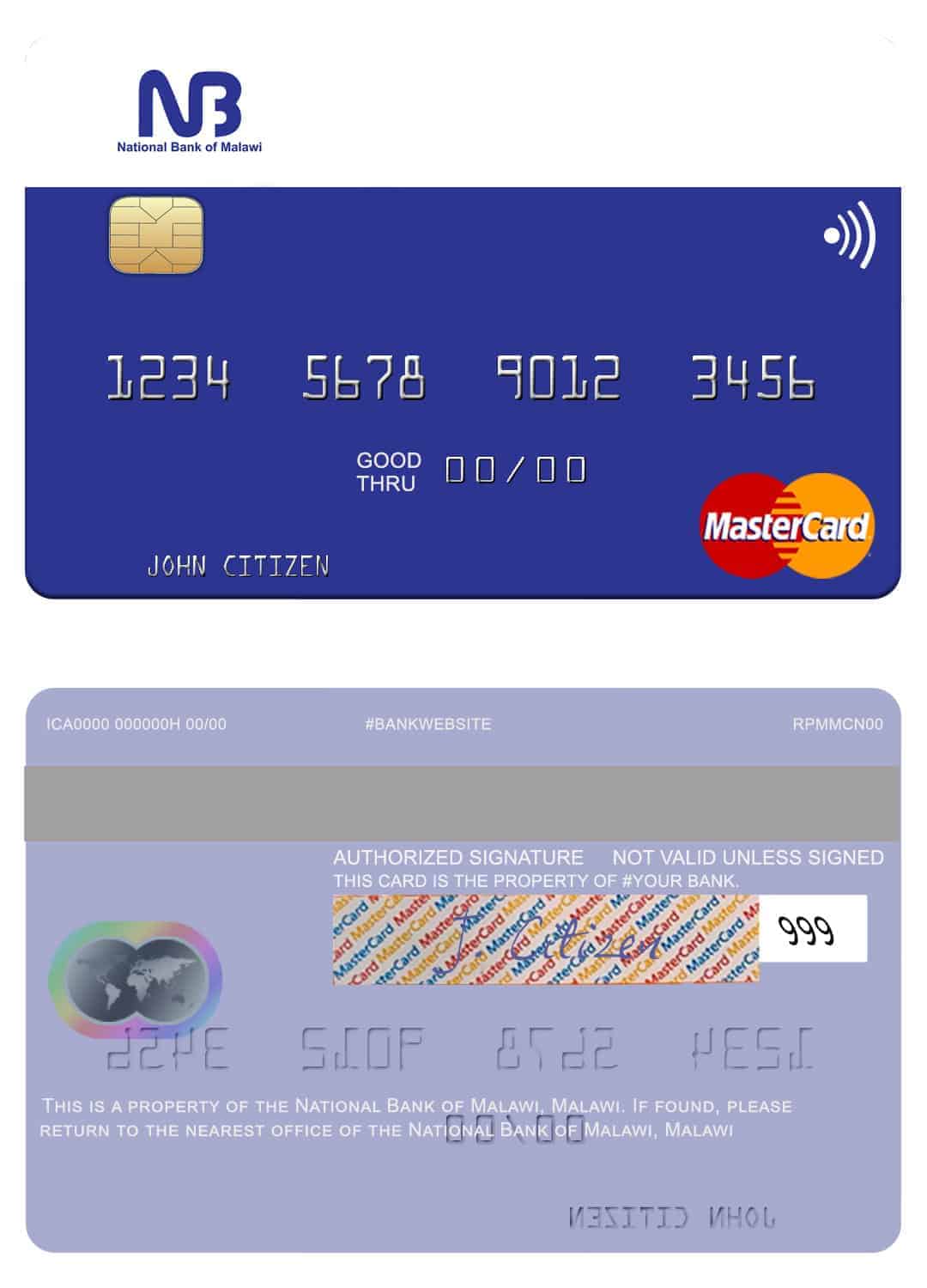 Editable Malawi National Bank mastercard credit card Templates Editable Malawi National Bank mastercard credit card Templates
