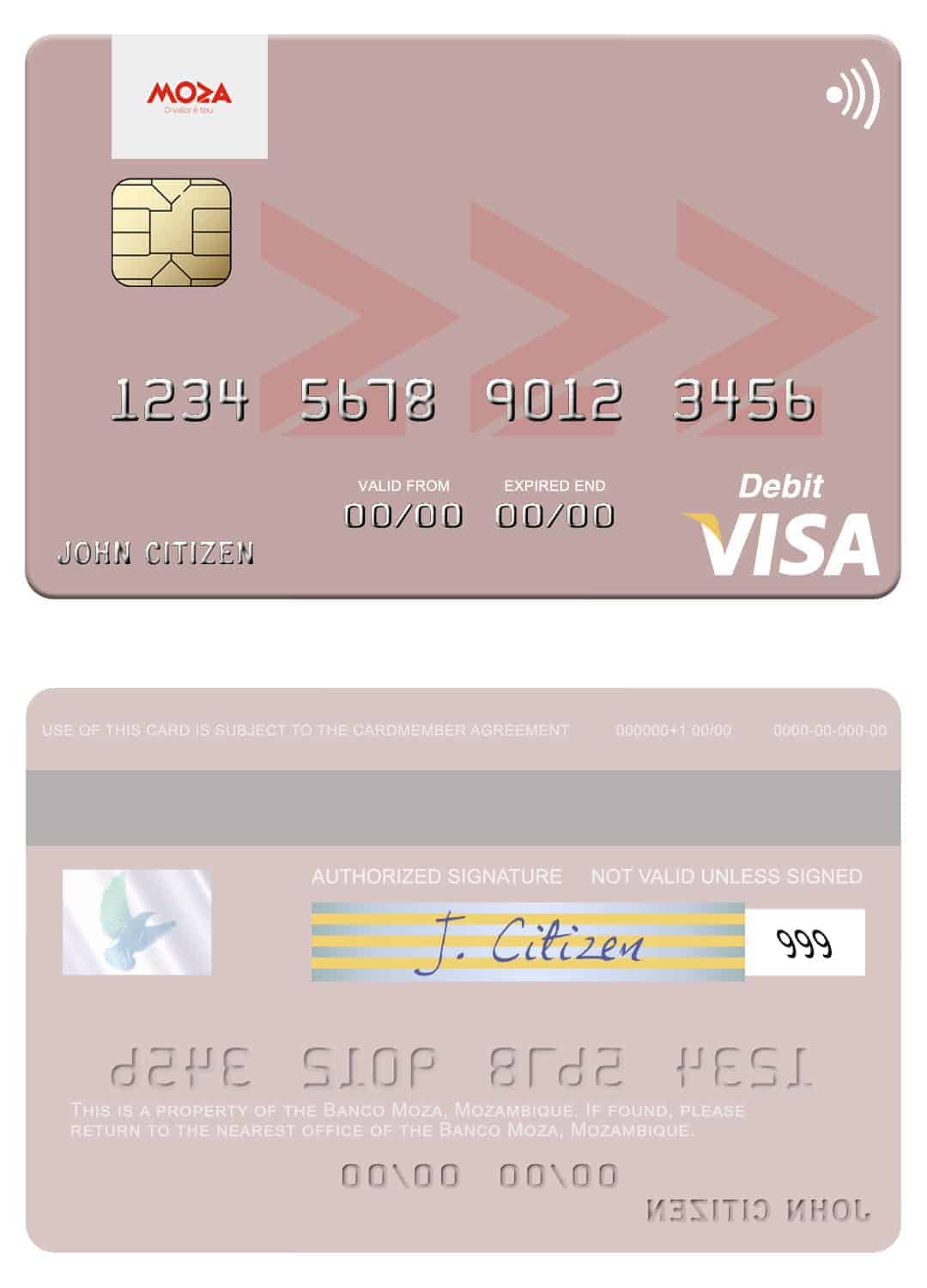Editable Mozambique Banco Moza visa debit card Templates Editable Mozambique Banco Moza visa debit card Templates