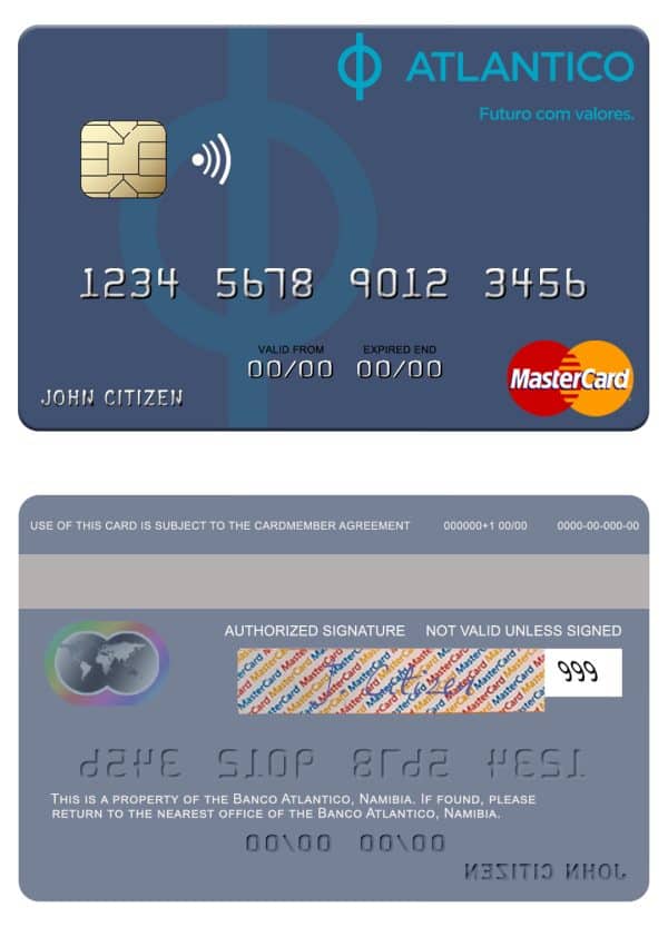 Editable Namibia Banco Atlantico mastercard Templates Editable Namibia Banco Atlantico mastercard Templates