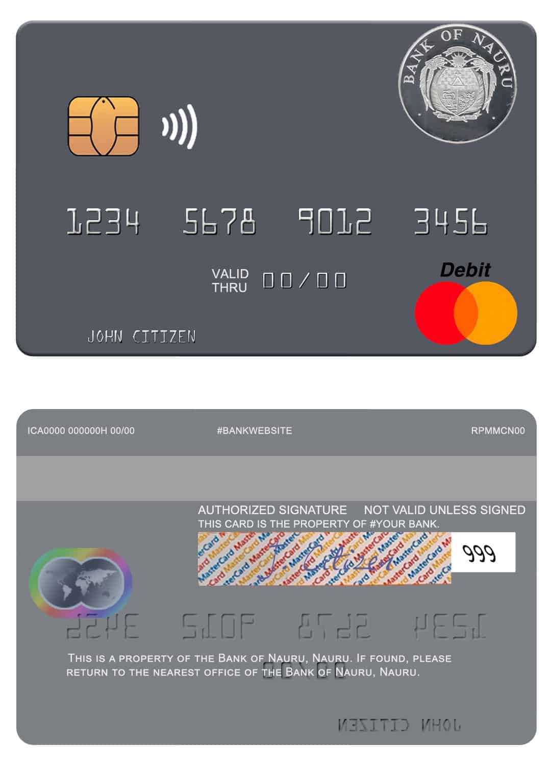 Editable Nauru Bank of Nauru mastercard Templates Editable Nauru Bank of Nauru mastercard Templates