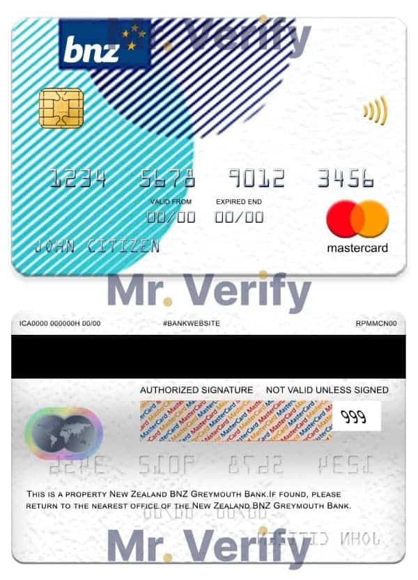 Editable New Zealand BNZ Greymouth bank mastercard Templates in PSD Format Editable New Zealand BNZ Greymouth bank mastercard Templates in PSD Format